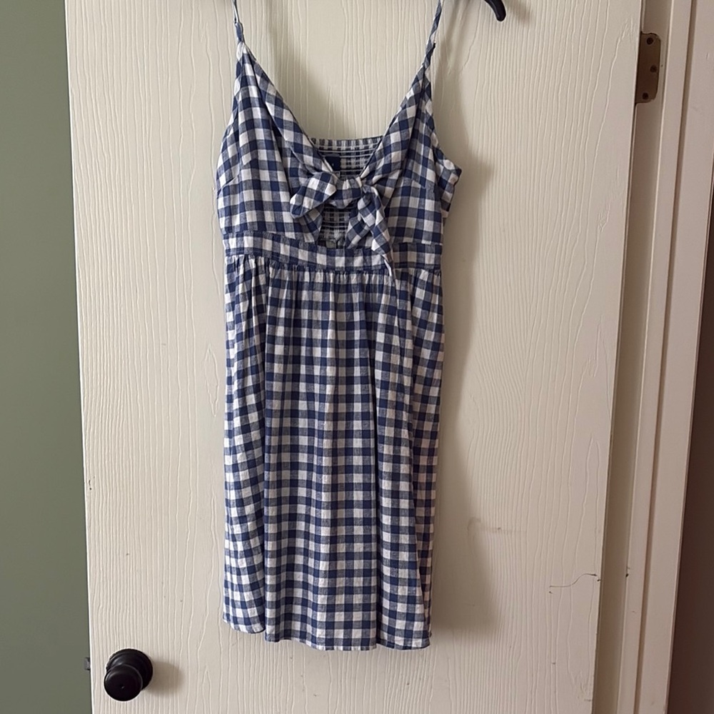 Blue and White Gingham Dress